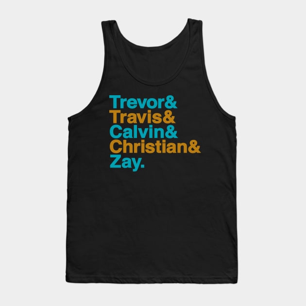 Helvetica Jacksonville Jaguars Players Tank Top by Carl Cordes